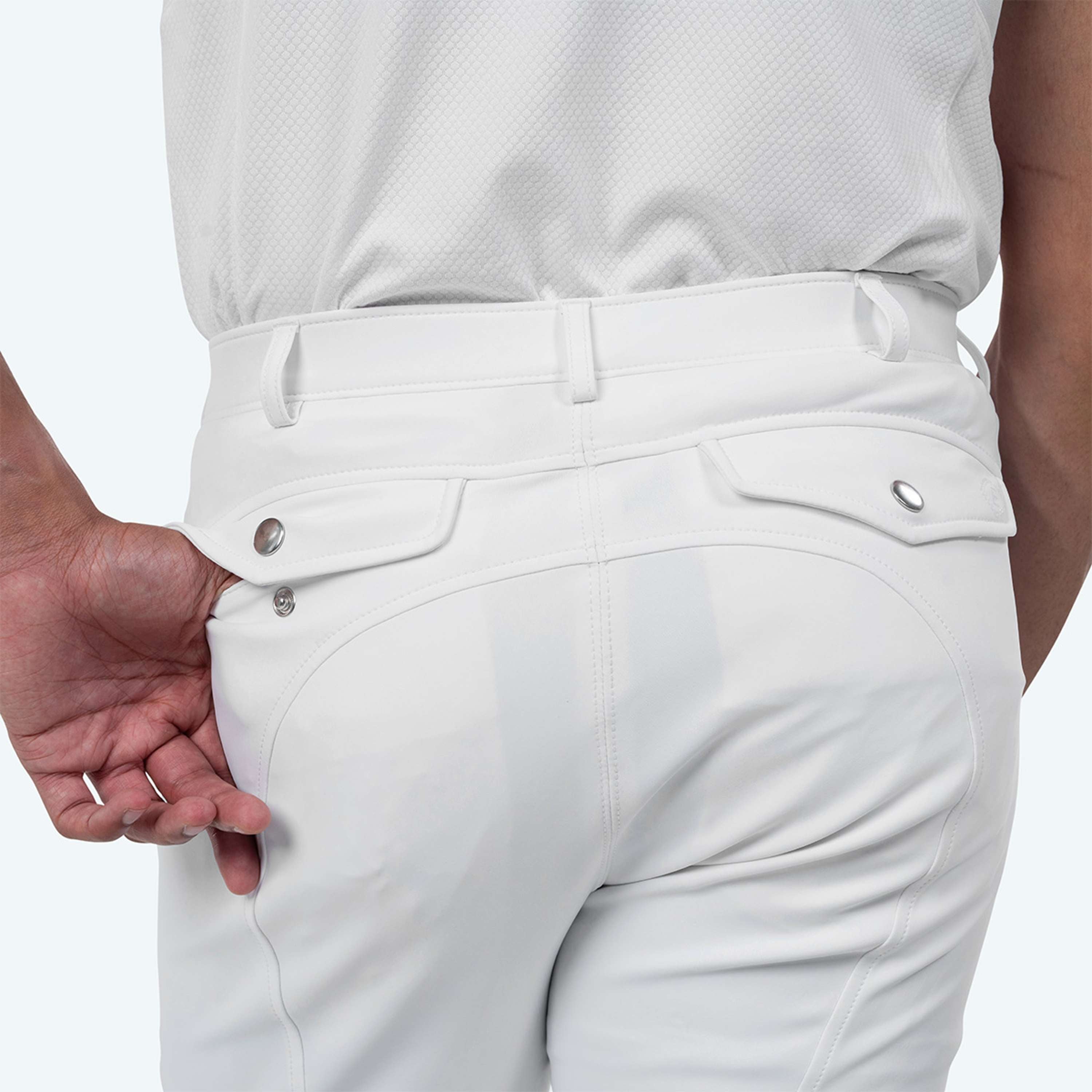 Elvera Equestrian Pantalon d'Équitation Sensitive Pro Half Seat Hommes Blanc