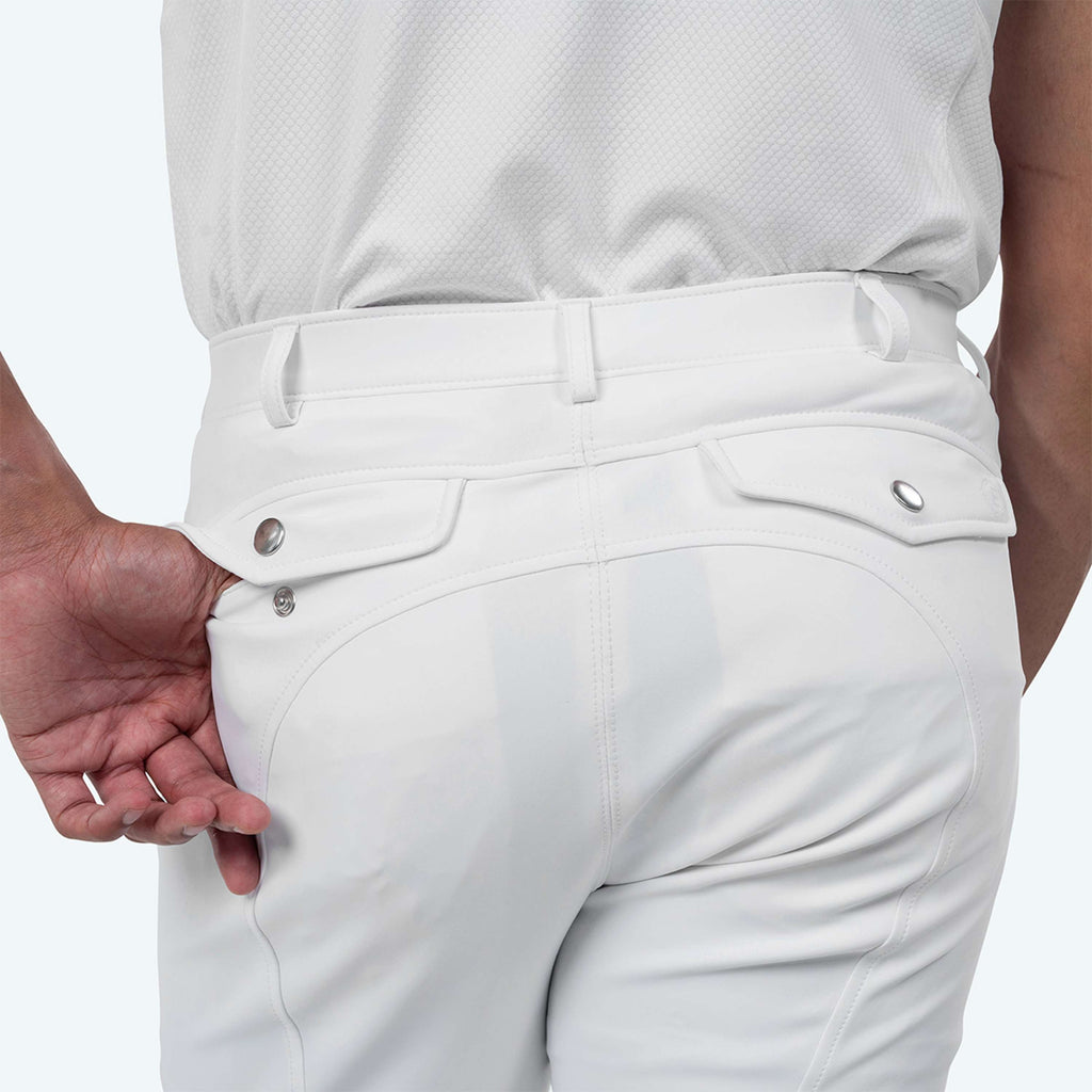 Elvera Equestrian Pantalon d'Équitation Sensitive Pro Half Seat Hommes Blanc