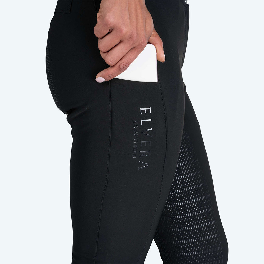Elvera Equestrian Pantalon d'Équitation Dual Core Pro Noir