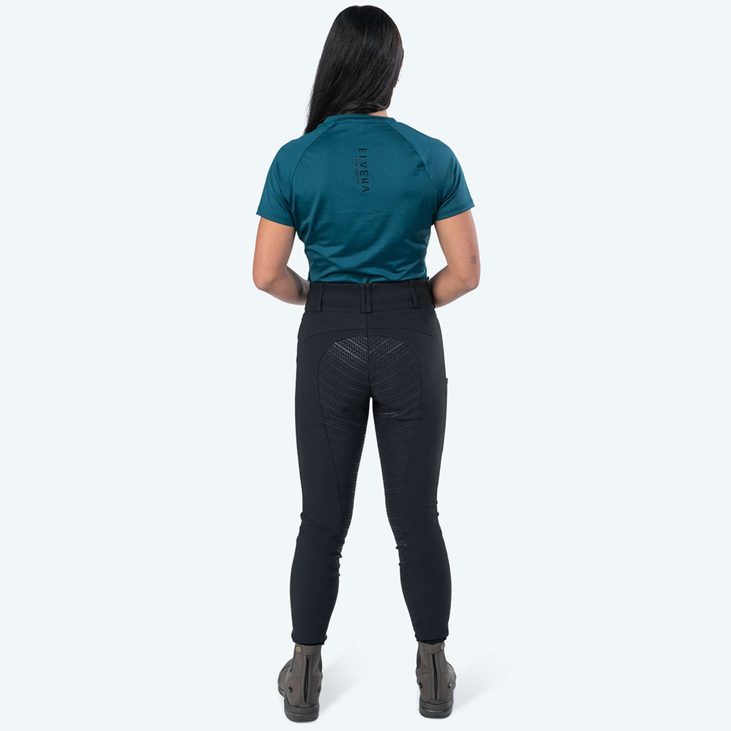 Elvera Equestrian Pantalon d'Équitation Dual Core Pro Noir