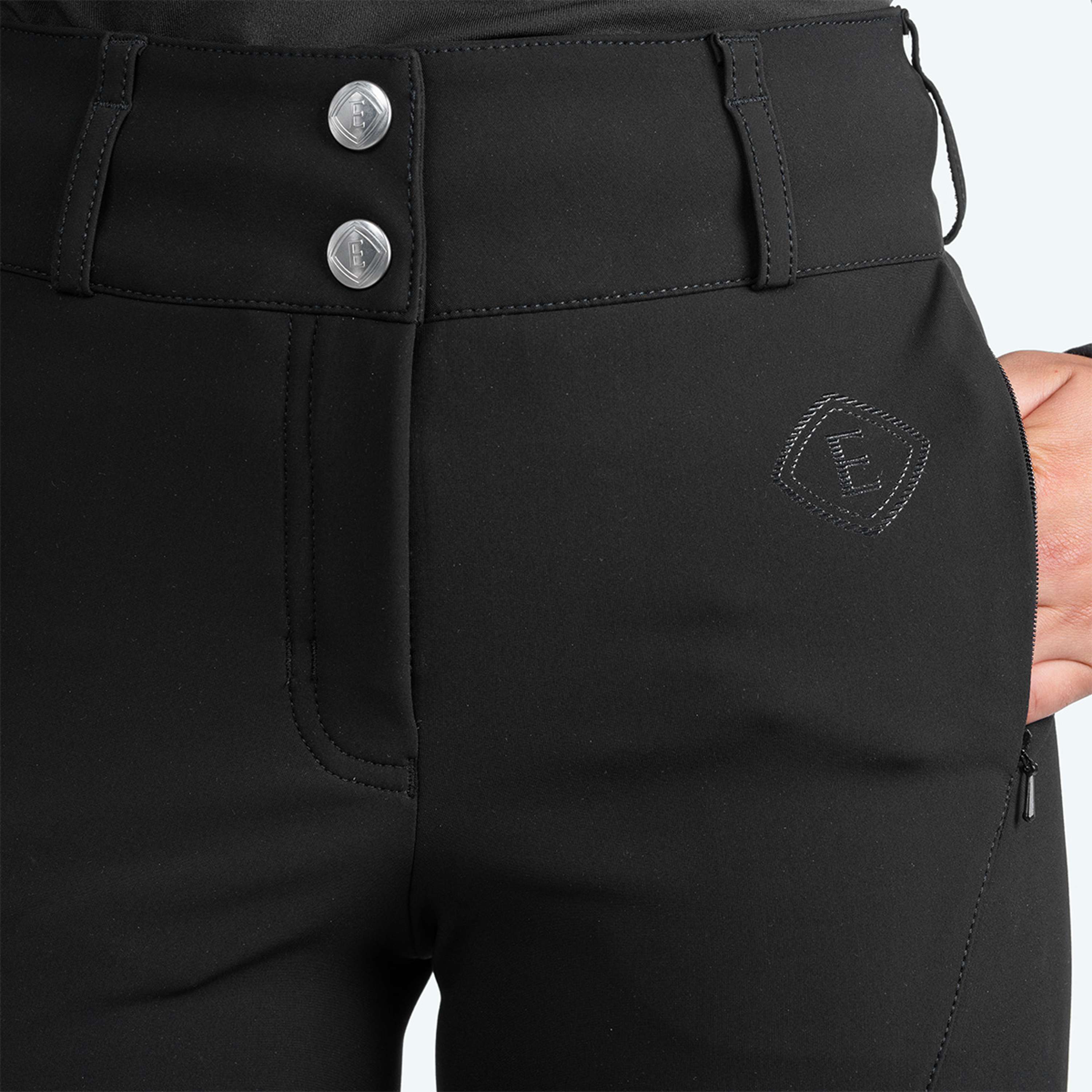 Elvera Equestrian Pantalon d'Équitation Dual Core Pro Half Seat Noir