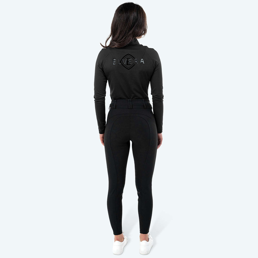 Elvera Equestrian Pantalon d'Équitation Dual Core Pro Half Seat Noir