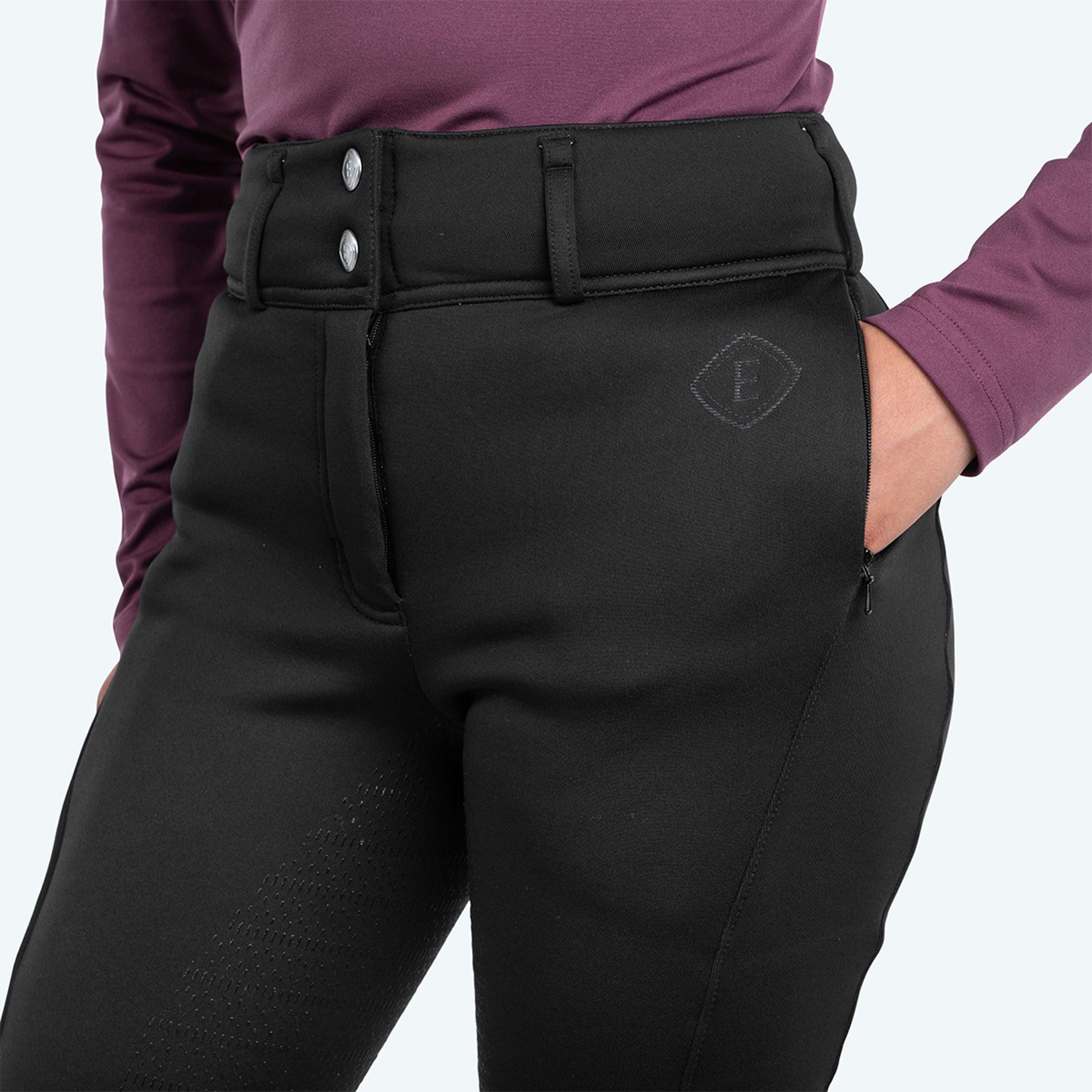 Elvera Equestrian Pantalon d'Équitation Teddy Winter Pro Noir