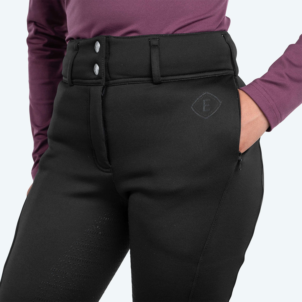 Elvera Equestrian Pantalon d'Équitation Teddy Winter Pro Noir