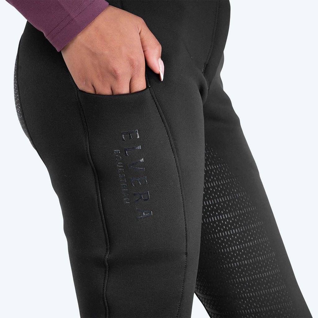 Elvera Equestrian Pantalon d'Équitation Teddy Winter Pro Noir