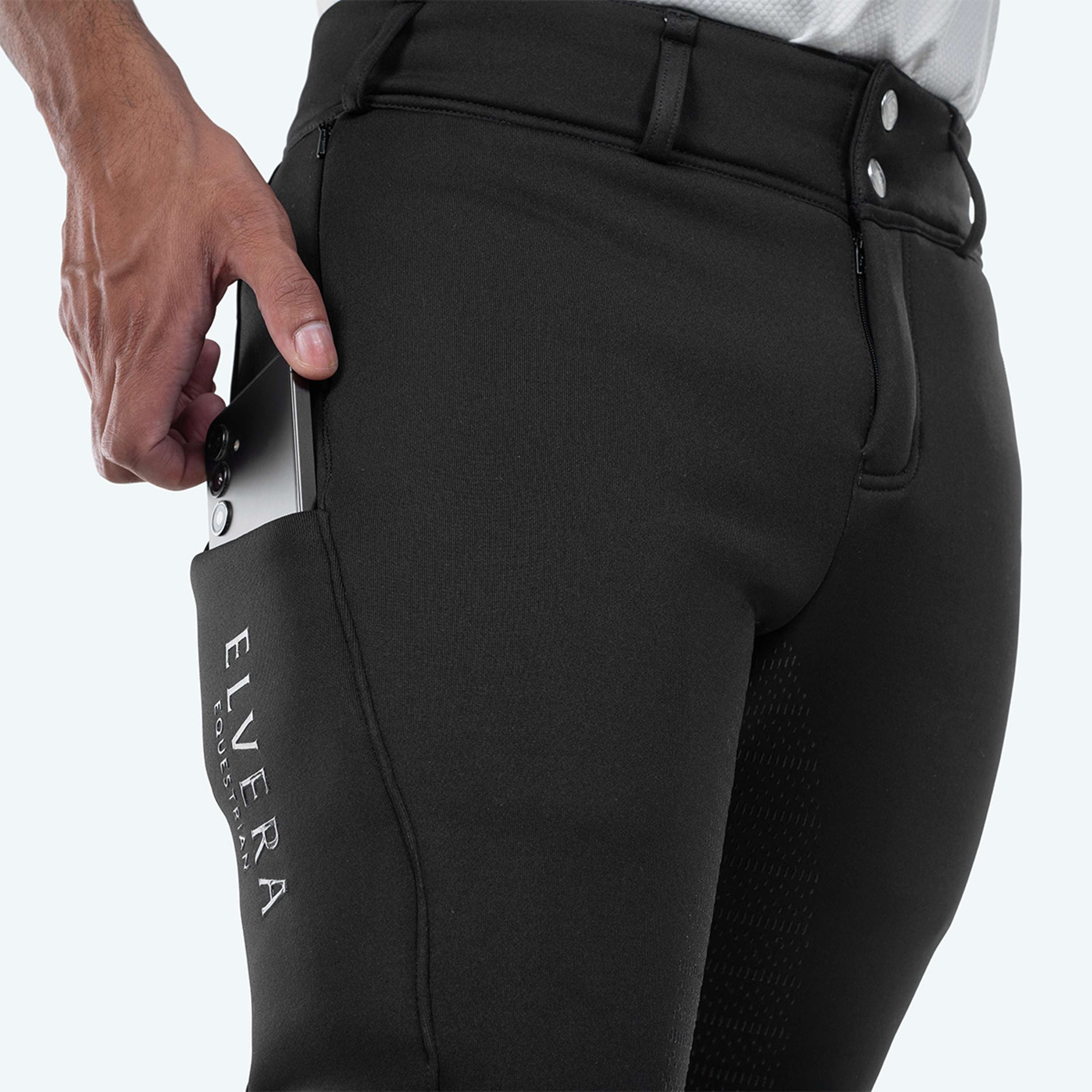 Elvera Equestrian Pantalon d'Équitation Teddy Winter Pro Hommes Noir