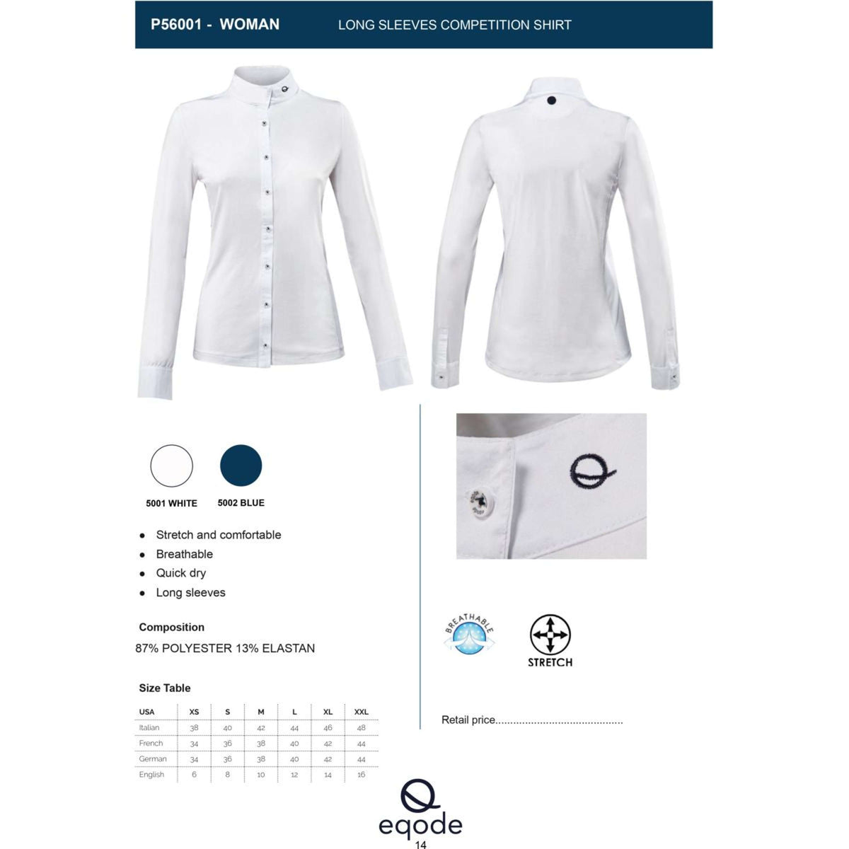 EQODE by Equiline T-shirt de Concours Dreda Blanc