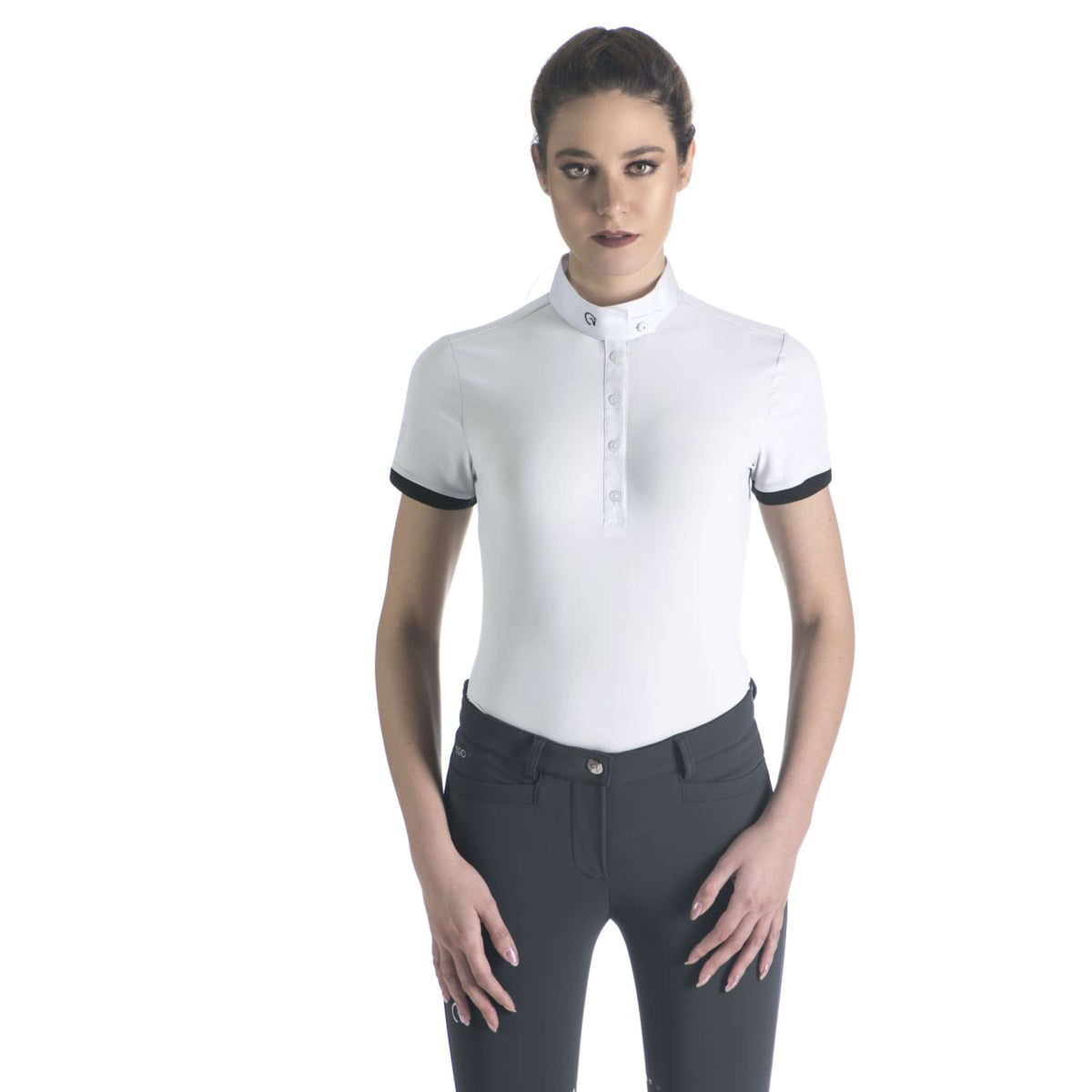 Ego7 T-shirt de Concours Polo Manches Courtes Blanc