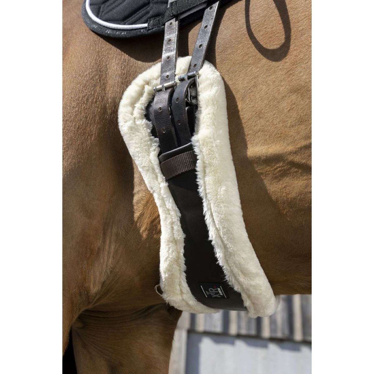 Norton Sangle de Dressage XTR Peau de Mouton Synthétique Havana/Crème