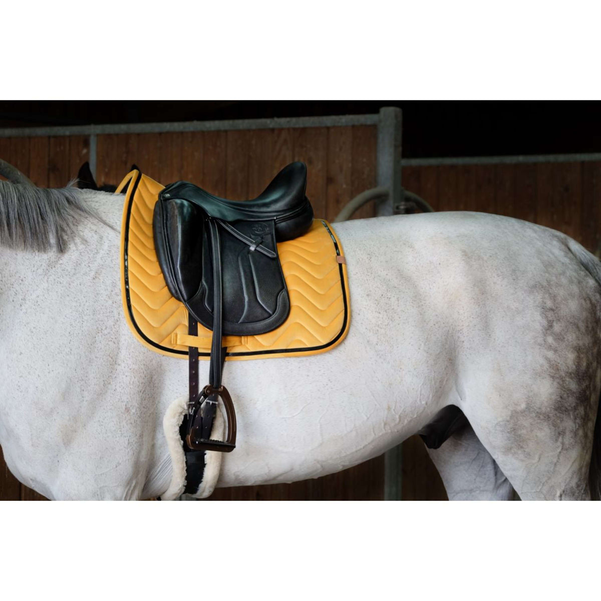 EQUITHÈME Tapis de Selle Glossy Dressage Jaune