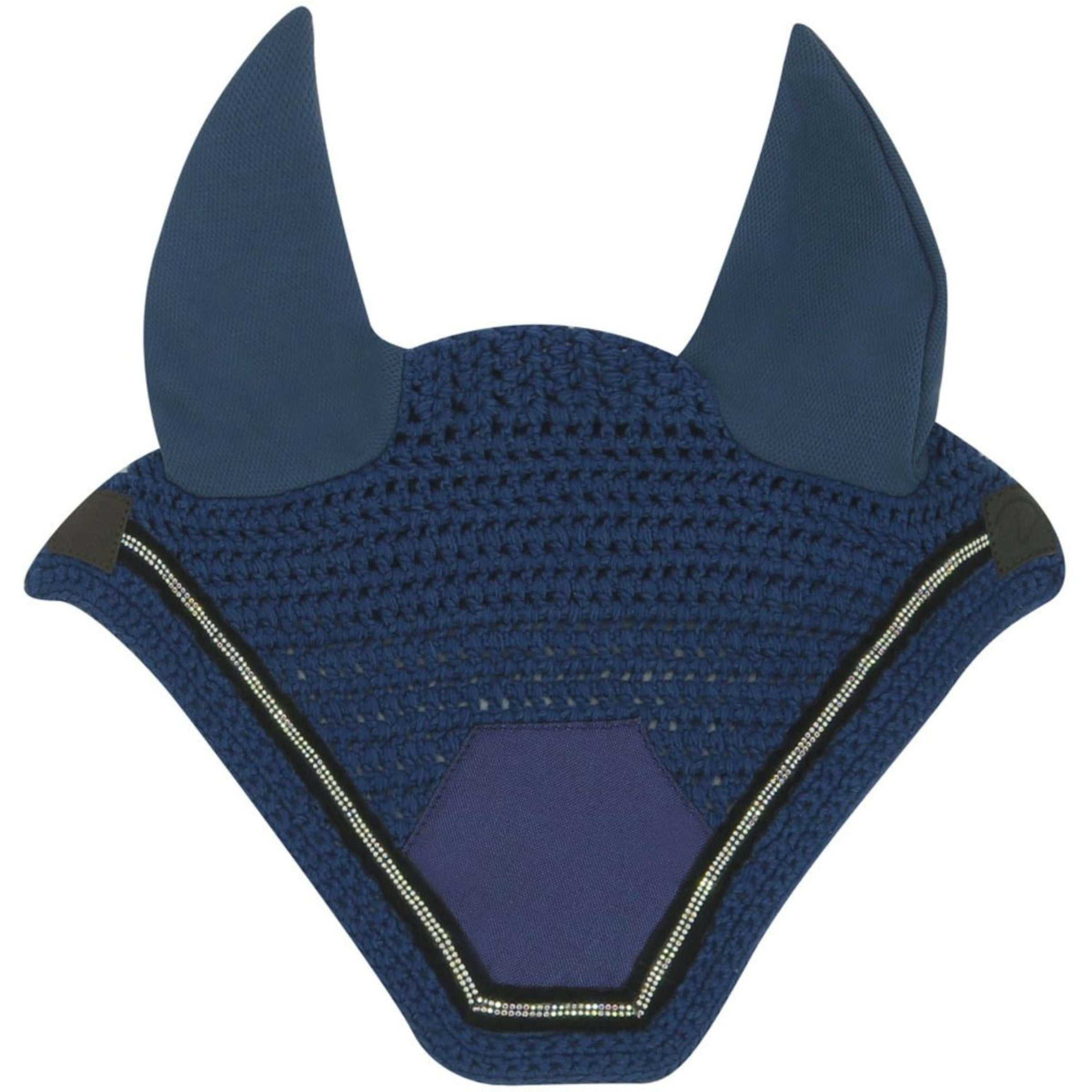 EQUITHÈME Bonnet Anti-Mouches Domino Bleu Royal