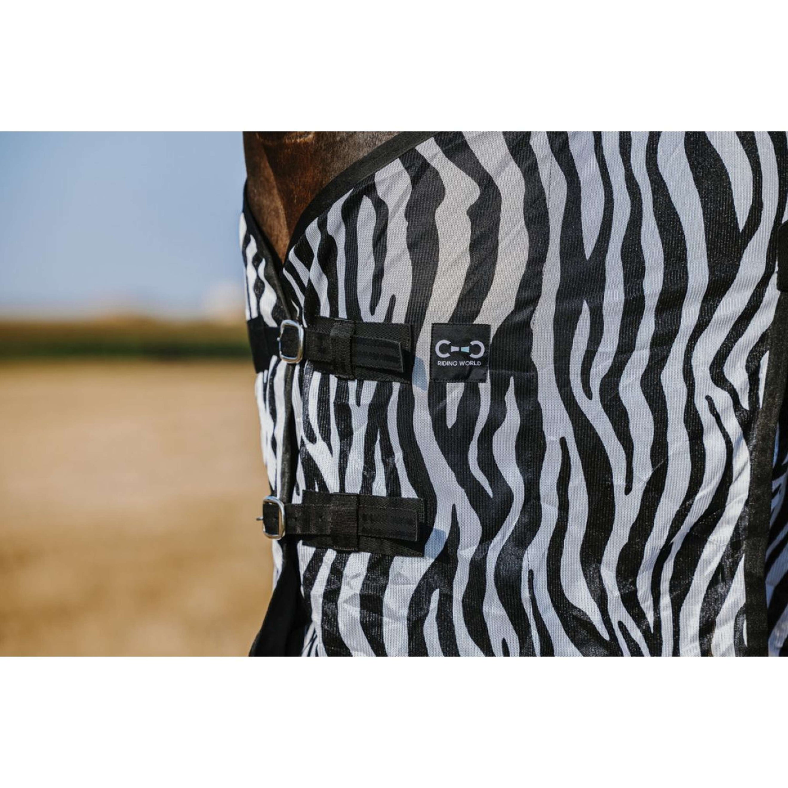 Riding World Couverture Anti-Mouches Belly Mesh Zebra Riding World Couverture Anti-Mouches Belly Mesh Zebra