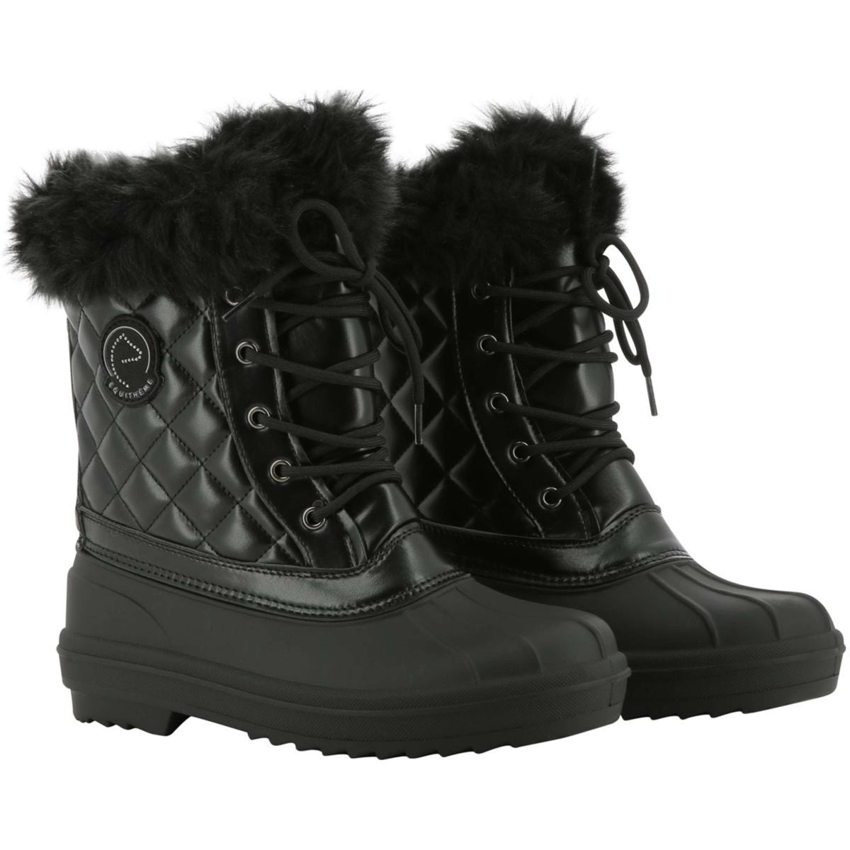 EQUITHÈME Bottes d'Extérieur Je T Aime Hiver Noir