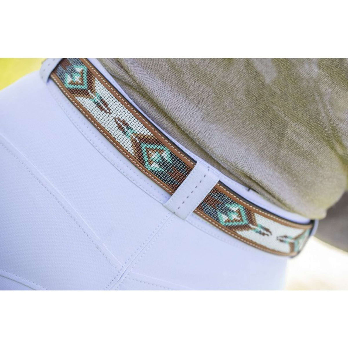 Pénélope Ceinture Pearl Cognac/Turquoise