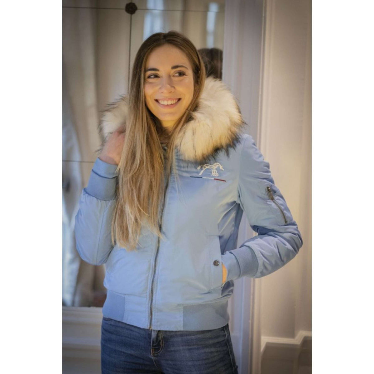 Pénélope Veste Bomber Lyon Bleu glace