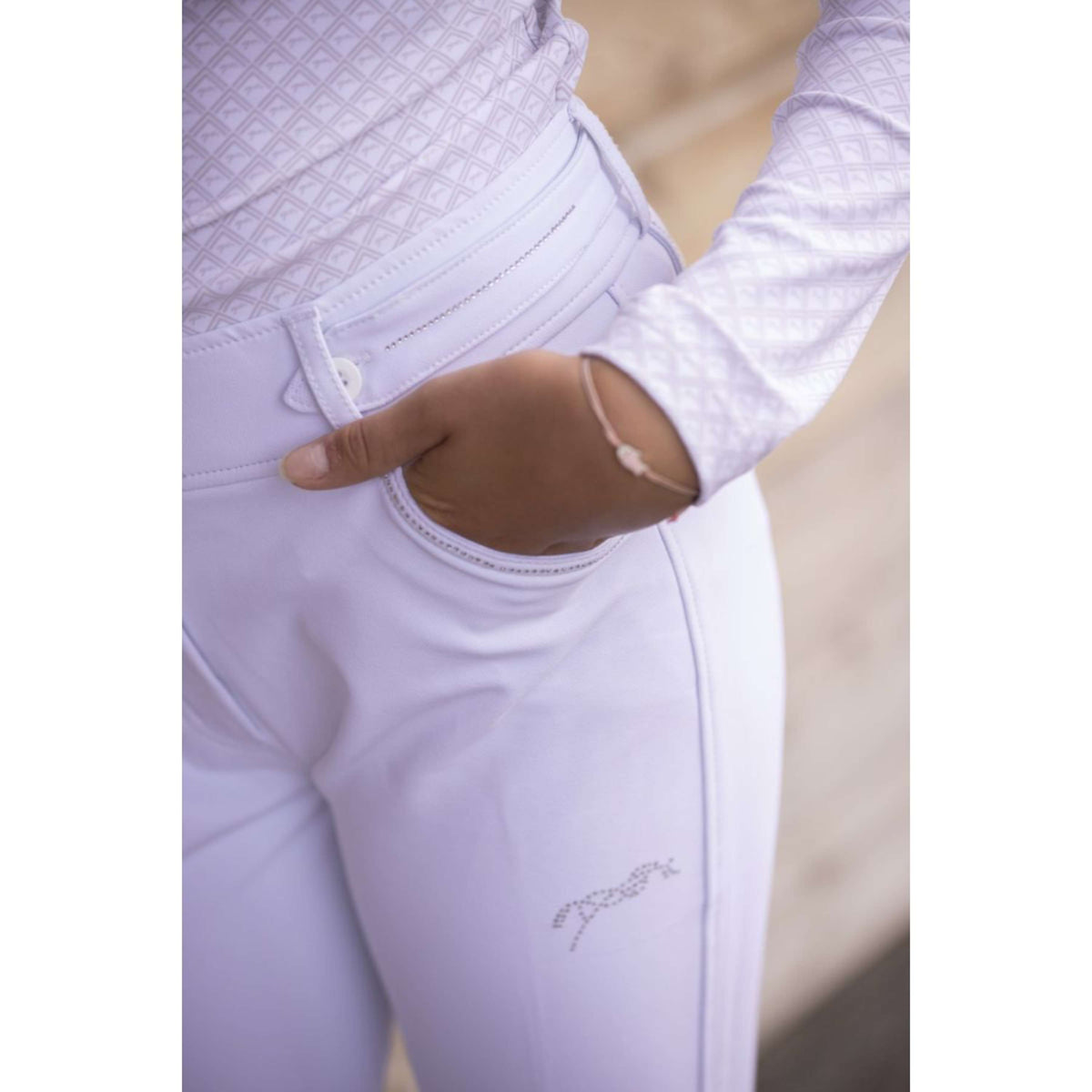 Pénélope Pantalon d'Équitation Elegance Femme Blanc