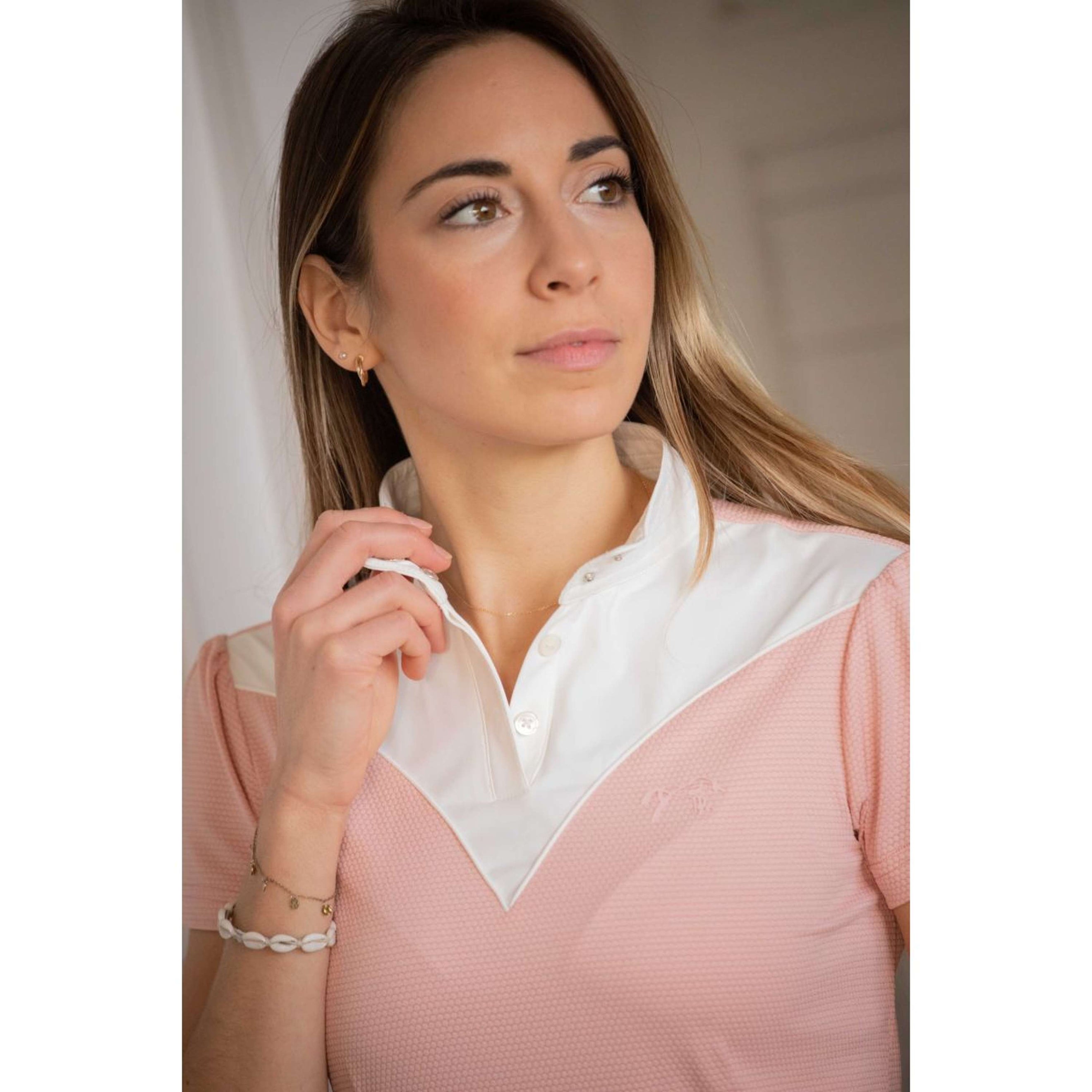 Pénélope T-shirt de Concours Las Honey Manches Courtes Rose