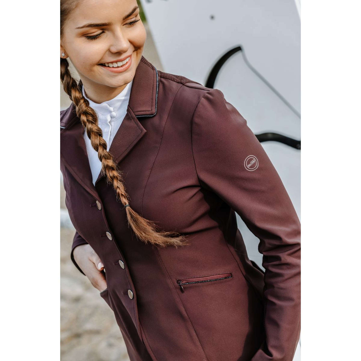 EQUITHÈME Petite Veste de Concours Oliva Bordeaux