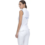 EQUITHÈME Polo Pro Sans Manches Femme Blanc