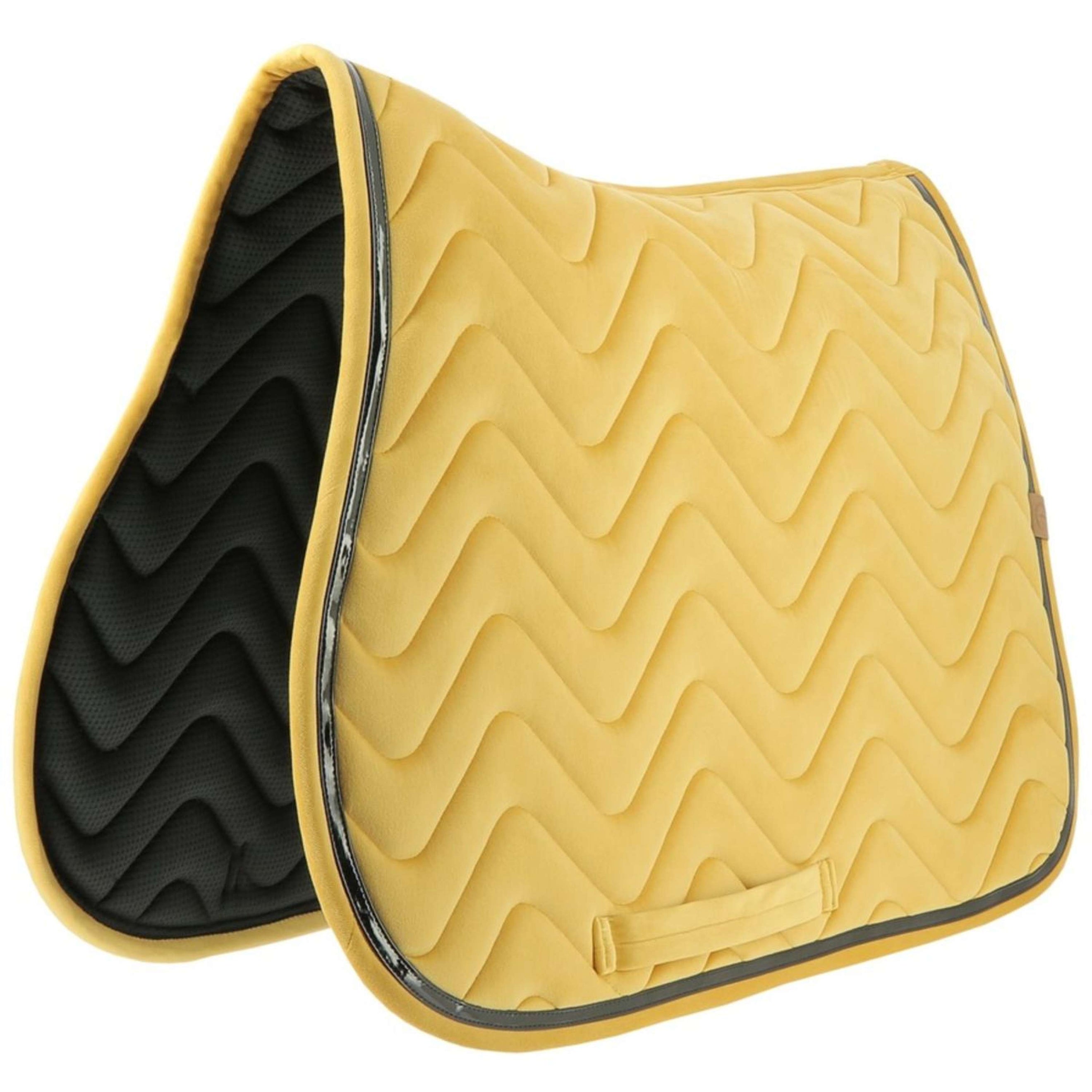 EQUITHÈME Tapis de Selle Glossy Polyvalent Jaune