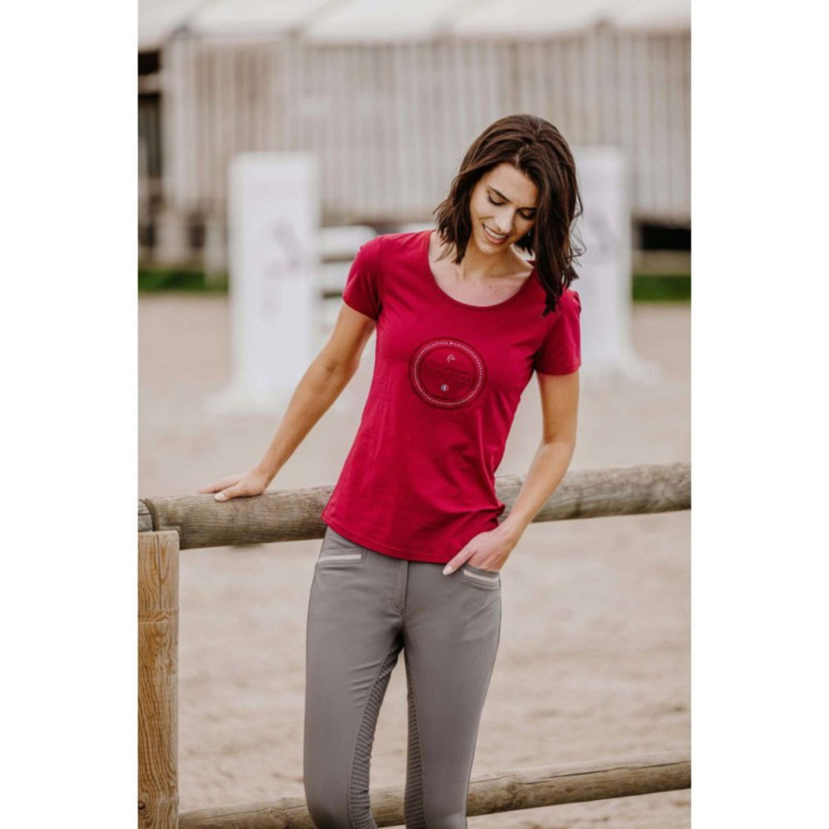 EQUITHÈME T-Shirt Anna Femme Cerise