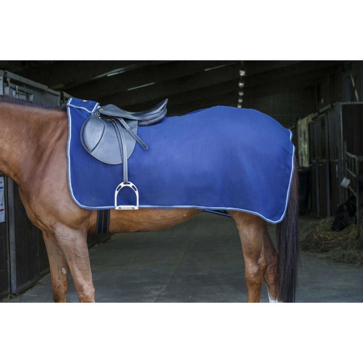 Riding World Couvre-reins Fleece Marin/bleu clair