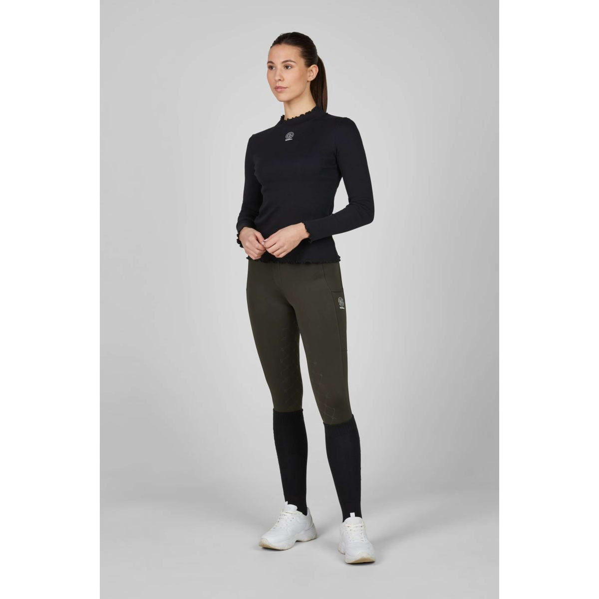 Eskadron T-Shirt Dynamics Turtleneck Rib Longues Manches Noir