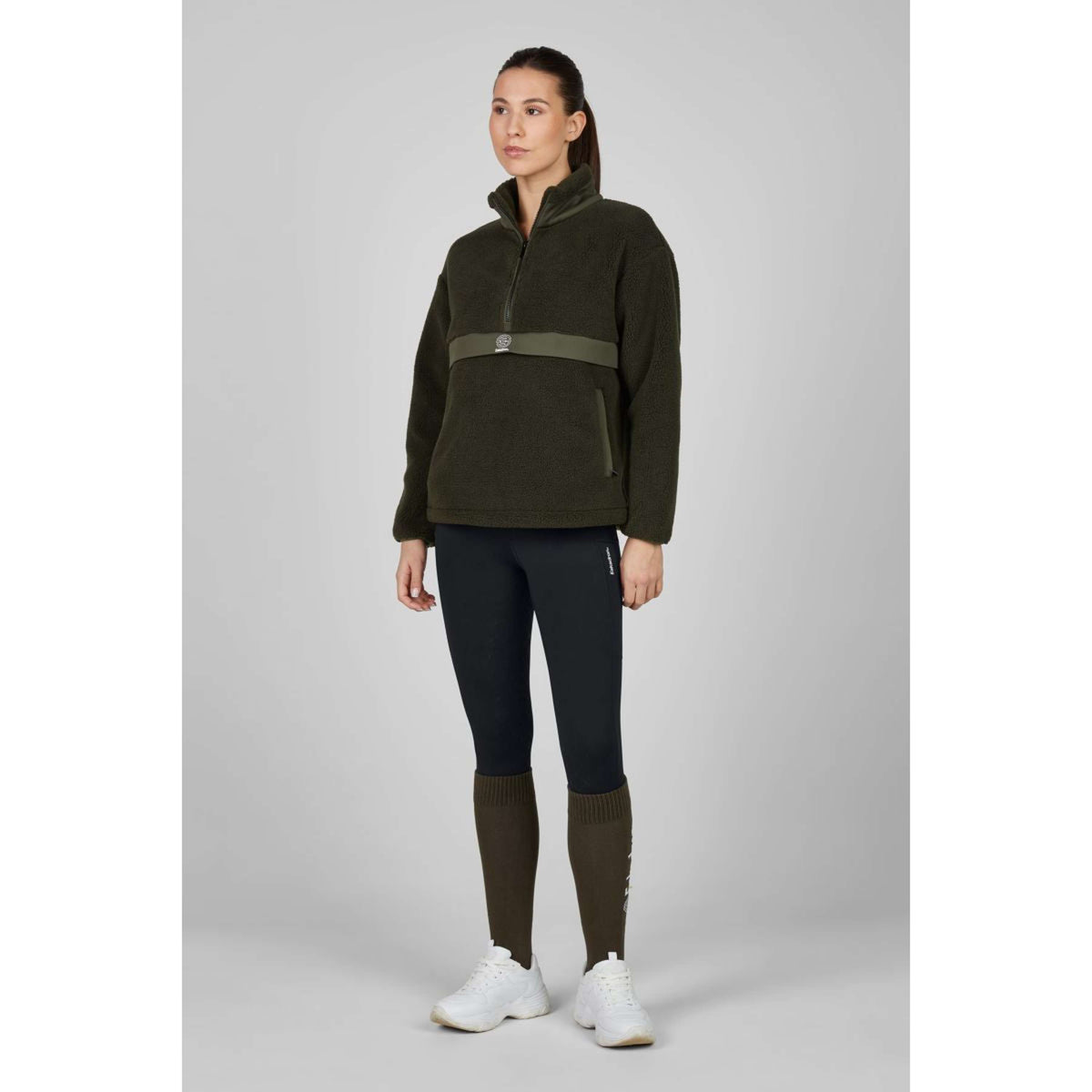 Eskadron Sweater Dynamics Half-Zip Teddy Olive