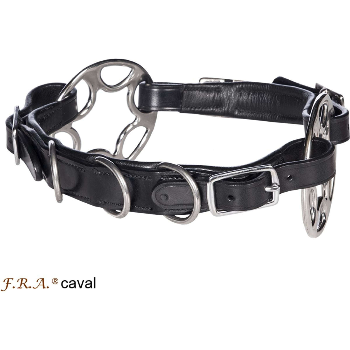 F.R.A. Muserolle Sans Mors Caval Cavemore Cuir avec Branches Noir