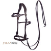 F.R.A. Bridon sans Mors Dandy Side Pull Rênes en Cuir Havane