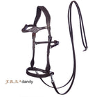 F.R.A. Bridon sans Mors Dandy Side Pull Rênes en Cuir Havane