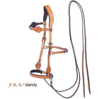 F.R.A. Bridon sans Mors Dandy Side Pull Rênes en Cuir Nature