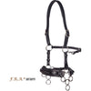 F.R.A. Hackamore Aram Cuir avec Branches Noir