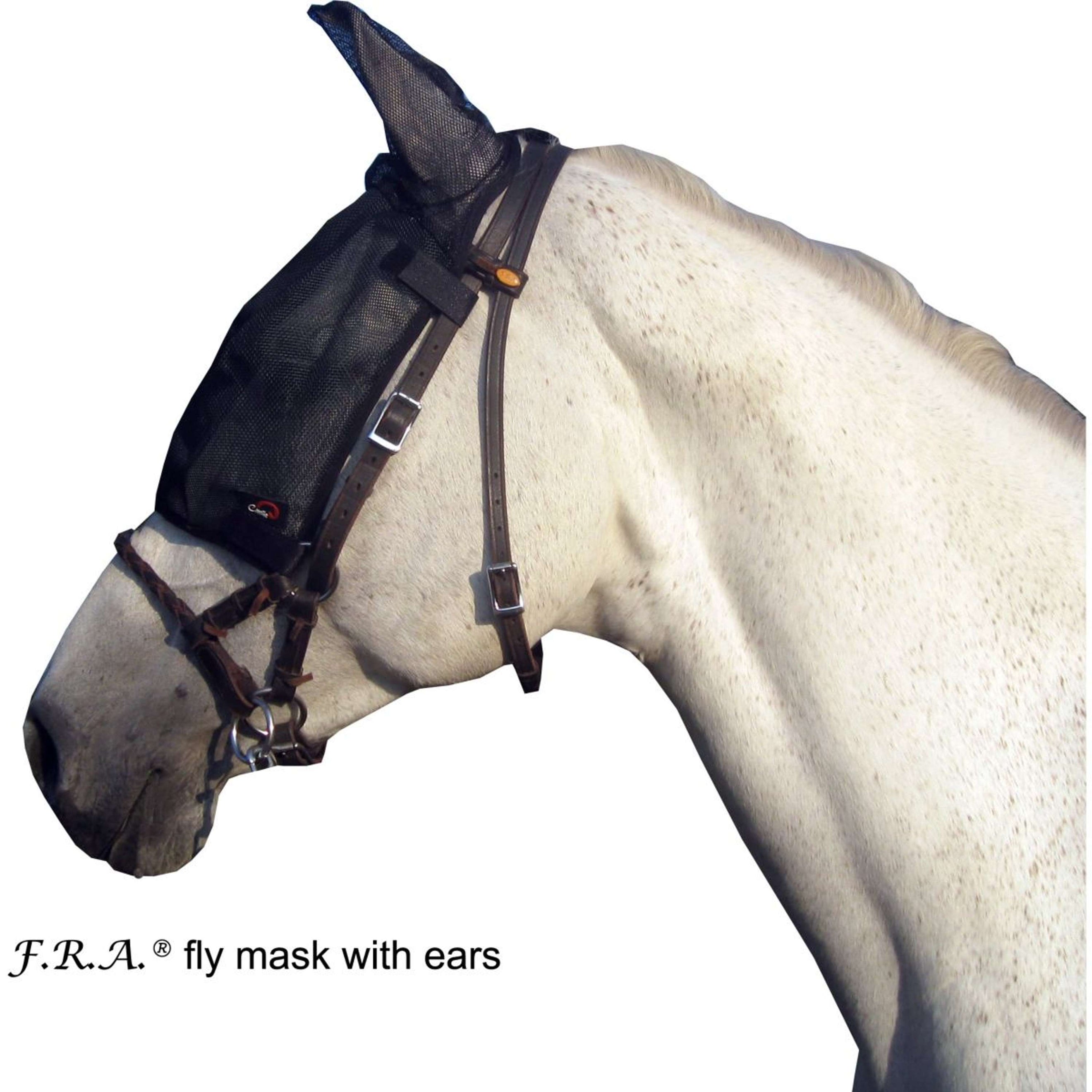 F.R.A. Cavallo Horse & Rider Masque Anti-Mouches avec Oreilles Noir F.R.A. Cavallo Horse & Rider Masque Anti-Mouches avec Oreilles Noir