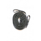 HB Rênes de Attelage Leer met Antislip Noir