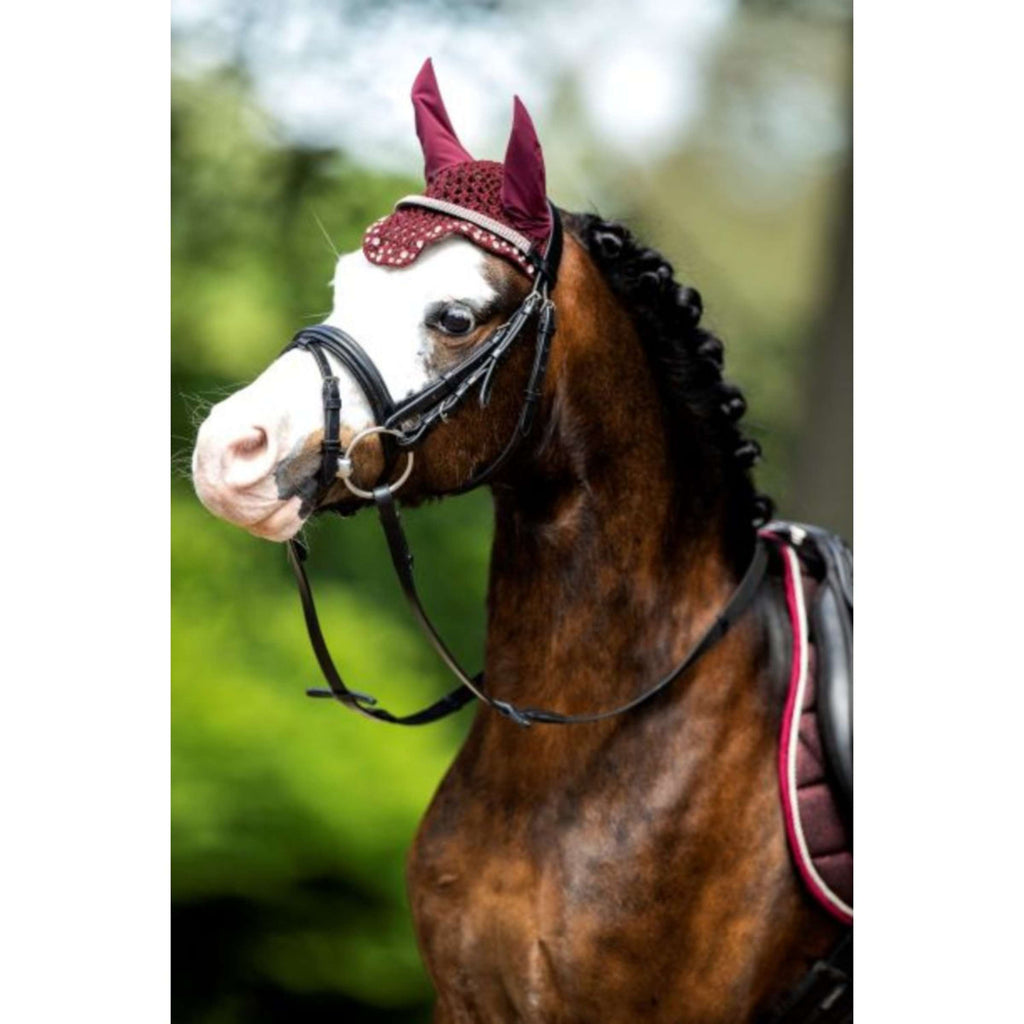 HB Bonnet Anti-Mouches met Trydac Swarovski steentjes Bordeaux