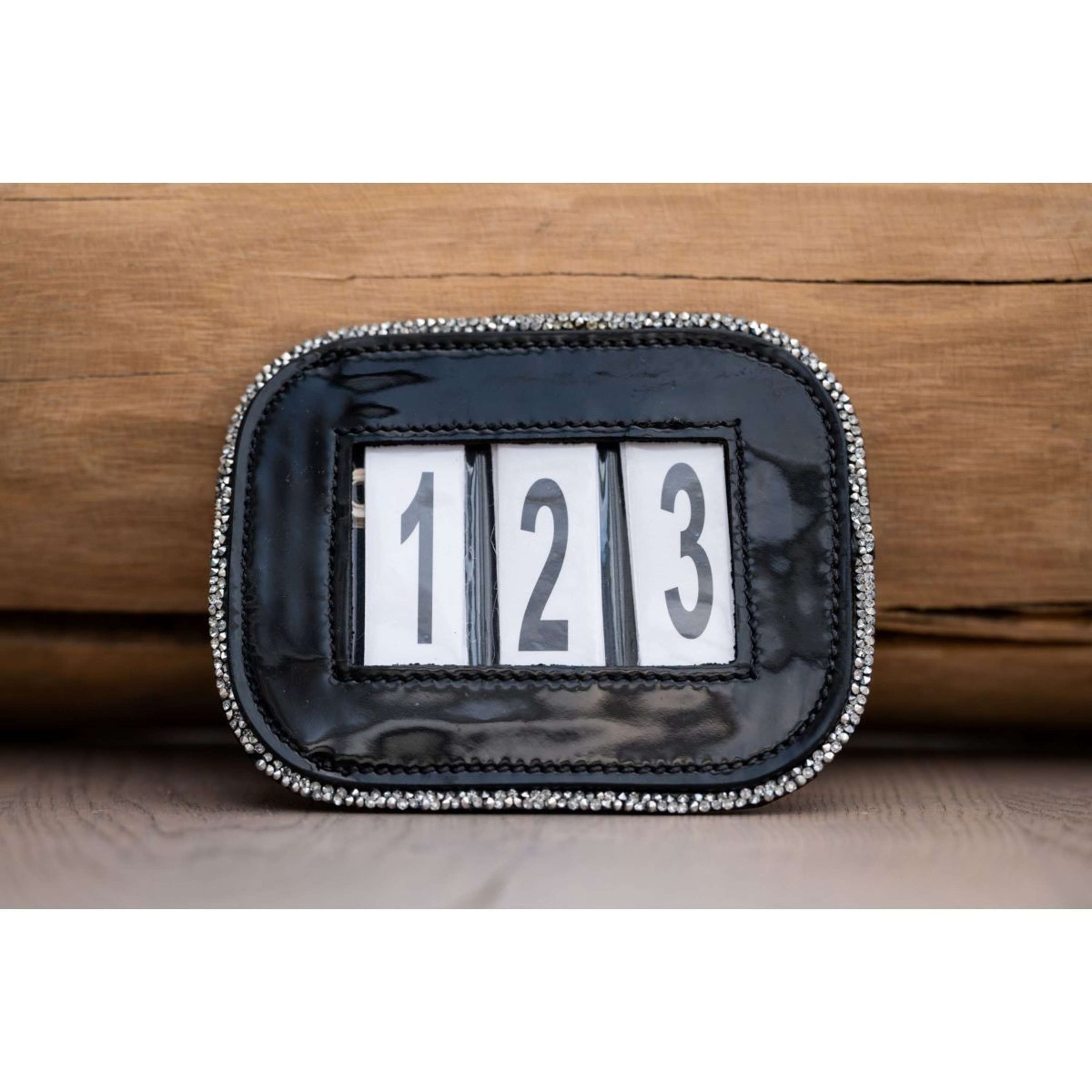 HB Porte-numéro Shine avec Paillette Noir/Argent Pailleté