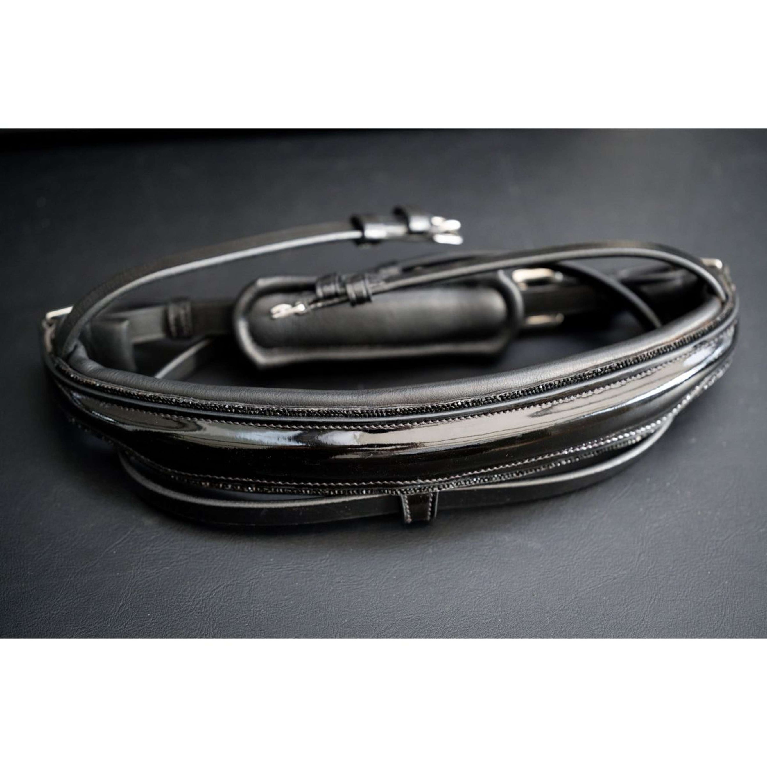 HB Muserolle anatomique Showtime Vernis Paillettes/Noir HB Muserolle anatomique Showtime Vernis Paillettes/Noir