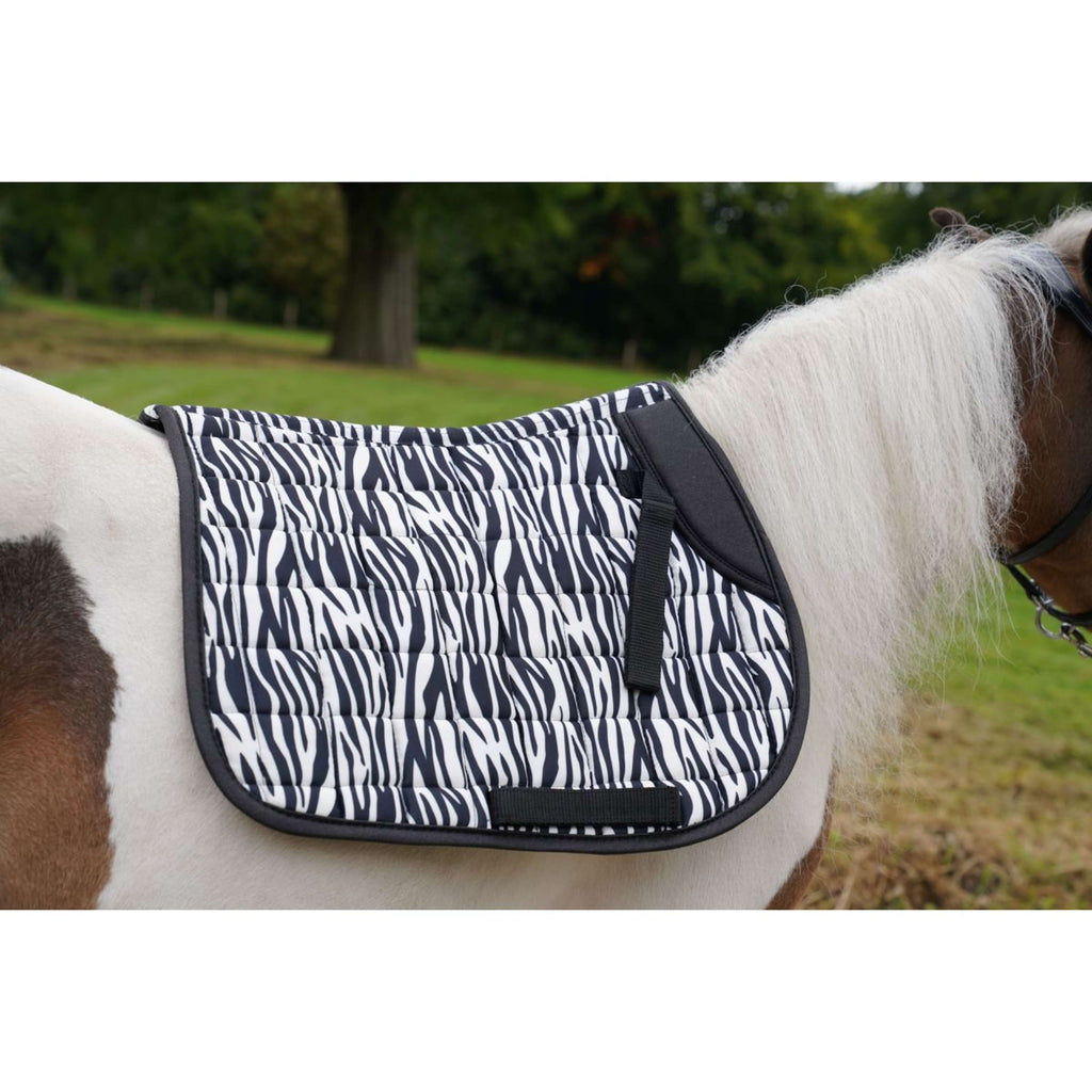 HB Tapis de Selle Zebra Polyvalent Noir/Blanc