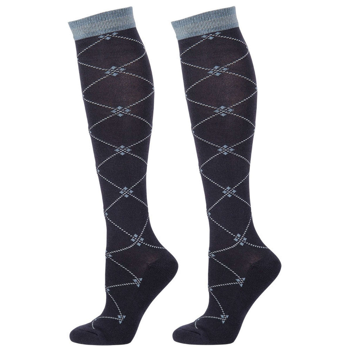 Harry's Horse Chaussettes d'Équitation Ruit Marine/Marineclair/Bleuglace