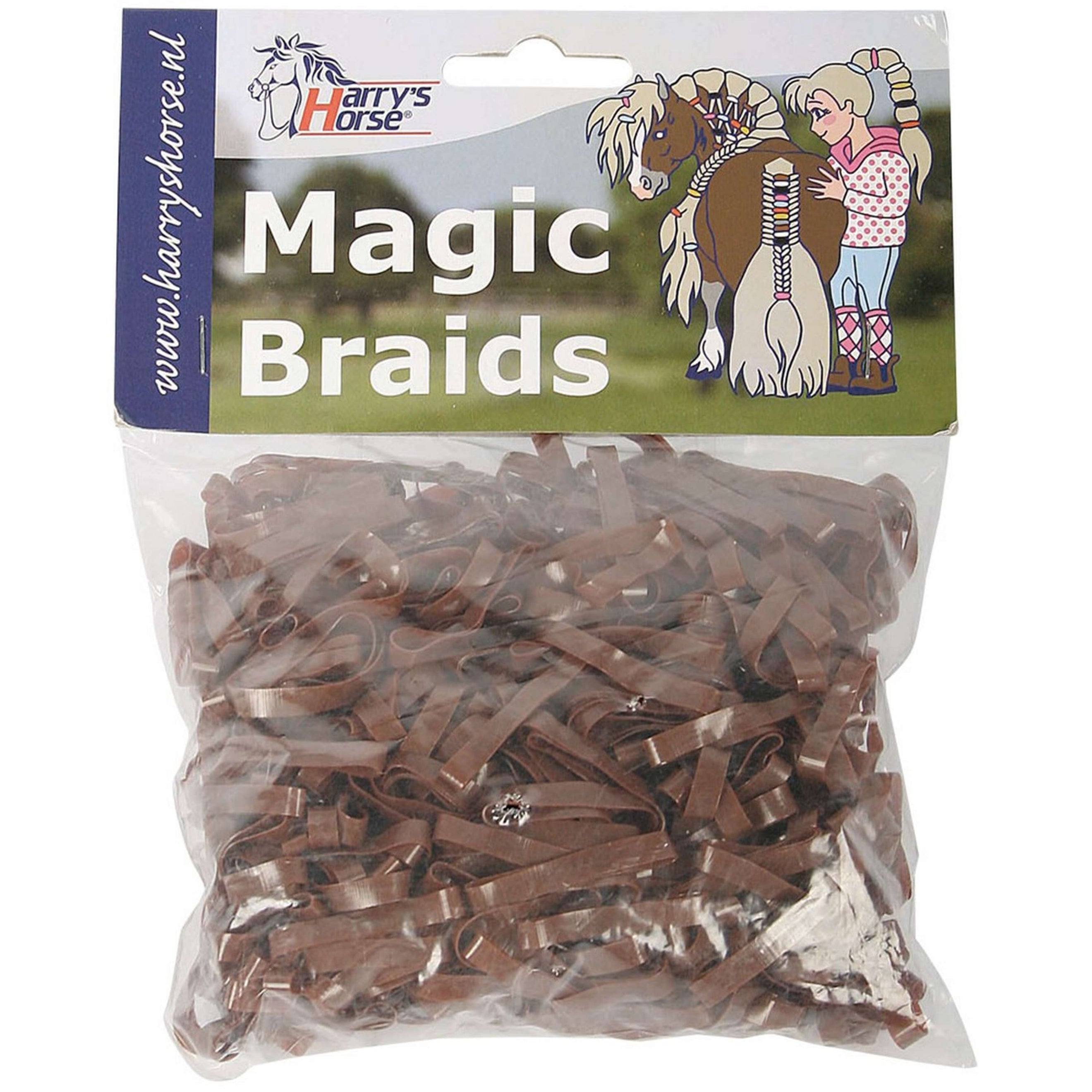 Harry's Horse Petits Élastiques Magic Braids Petite Poche Marron
