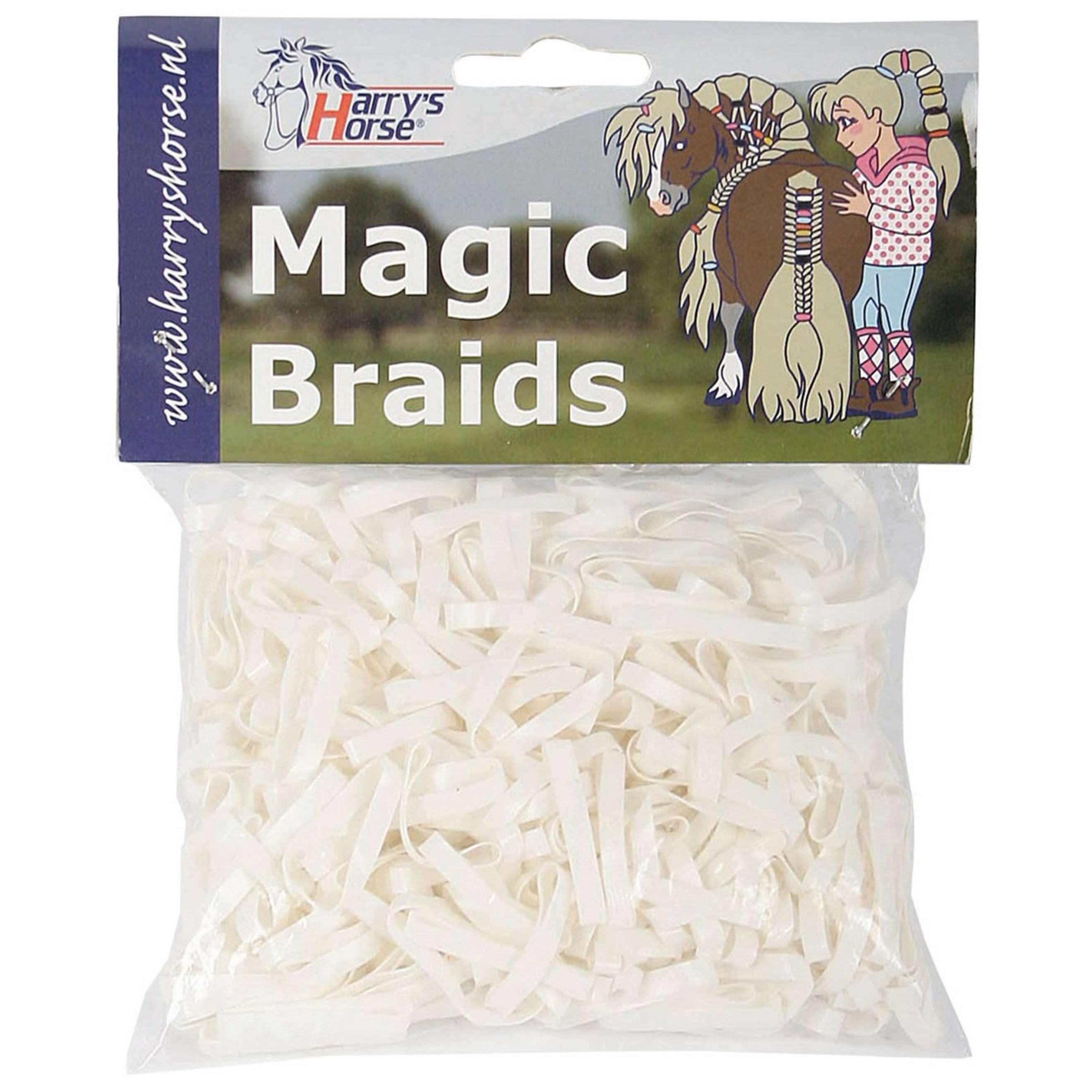 Harry's Horse Petits Élastiques Magic Braids Petite Poche Blanc