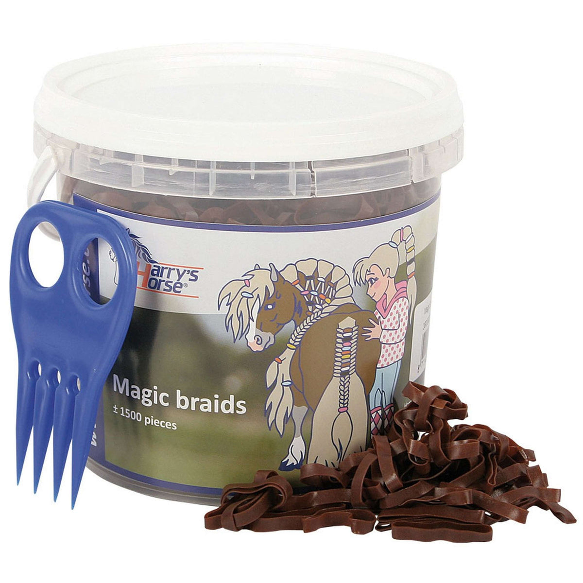 Harry's Horse Petits Élastiques Magic Braids Pot Marron