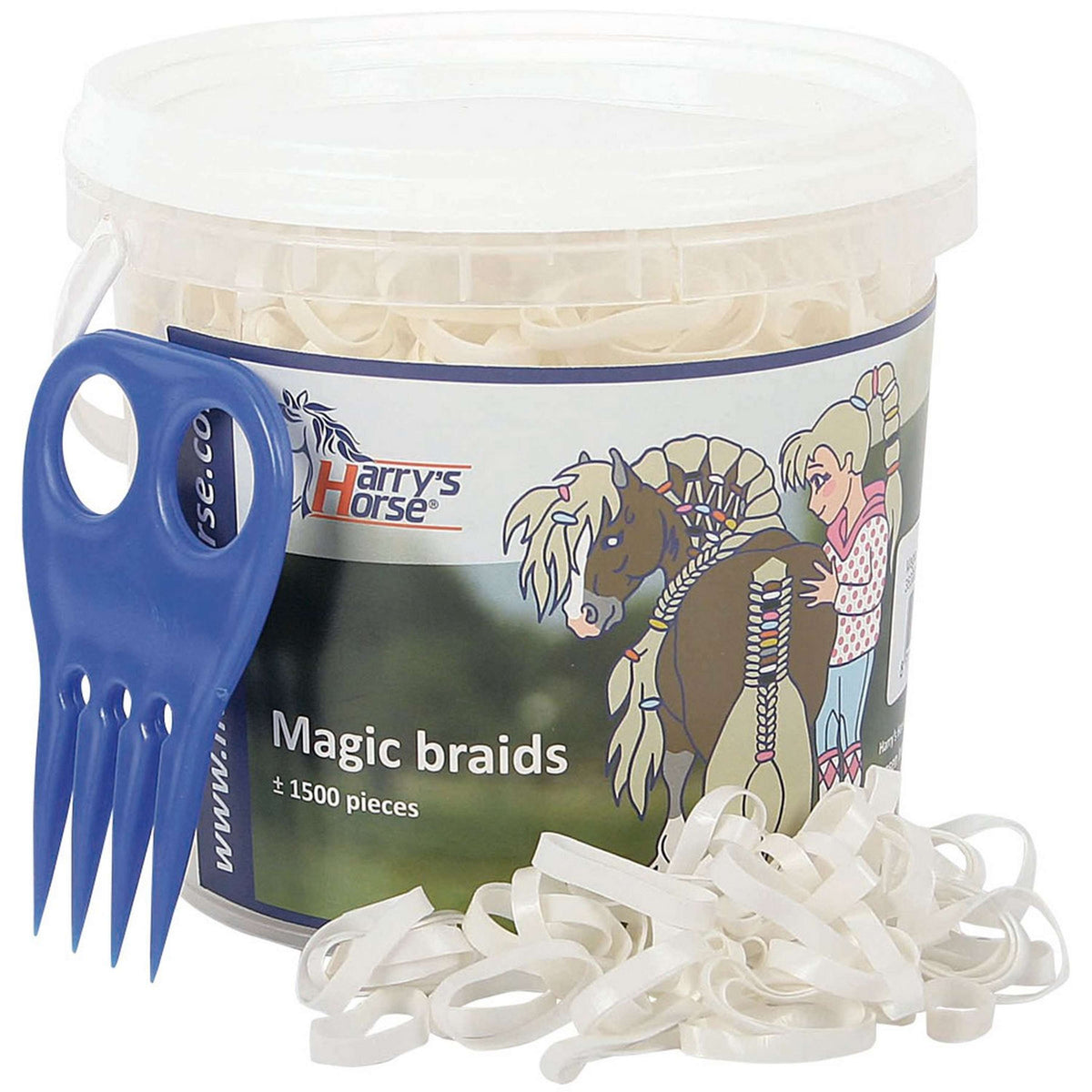 Harry's Horse Petits Élastiques Magic Braids Pot Blanc