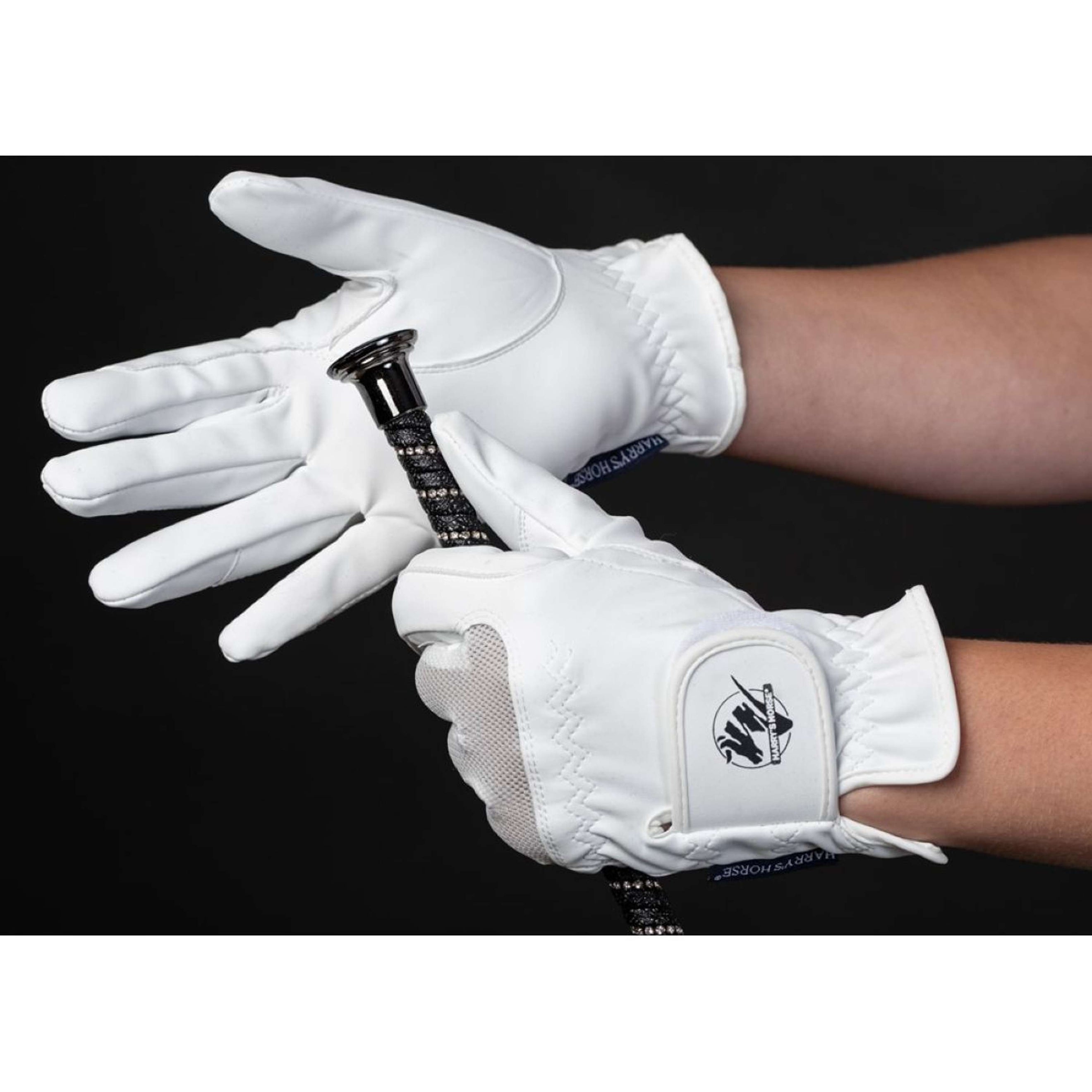 Harry's Horse Gants d'Équitation Domy Suede Mesh Blanc Harry's Horse Gants d'Équitation Domy Suede Mesh Blanc