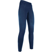 HKM Legging d'Équitation Yvi Silicones Fond Peau Bleu foncé