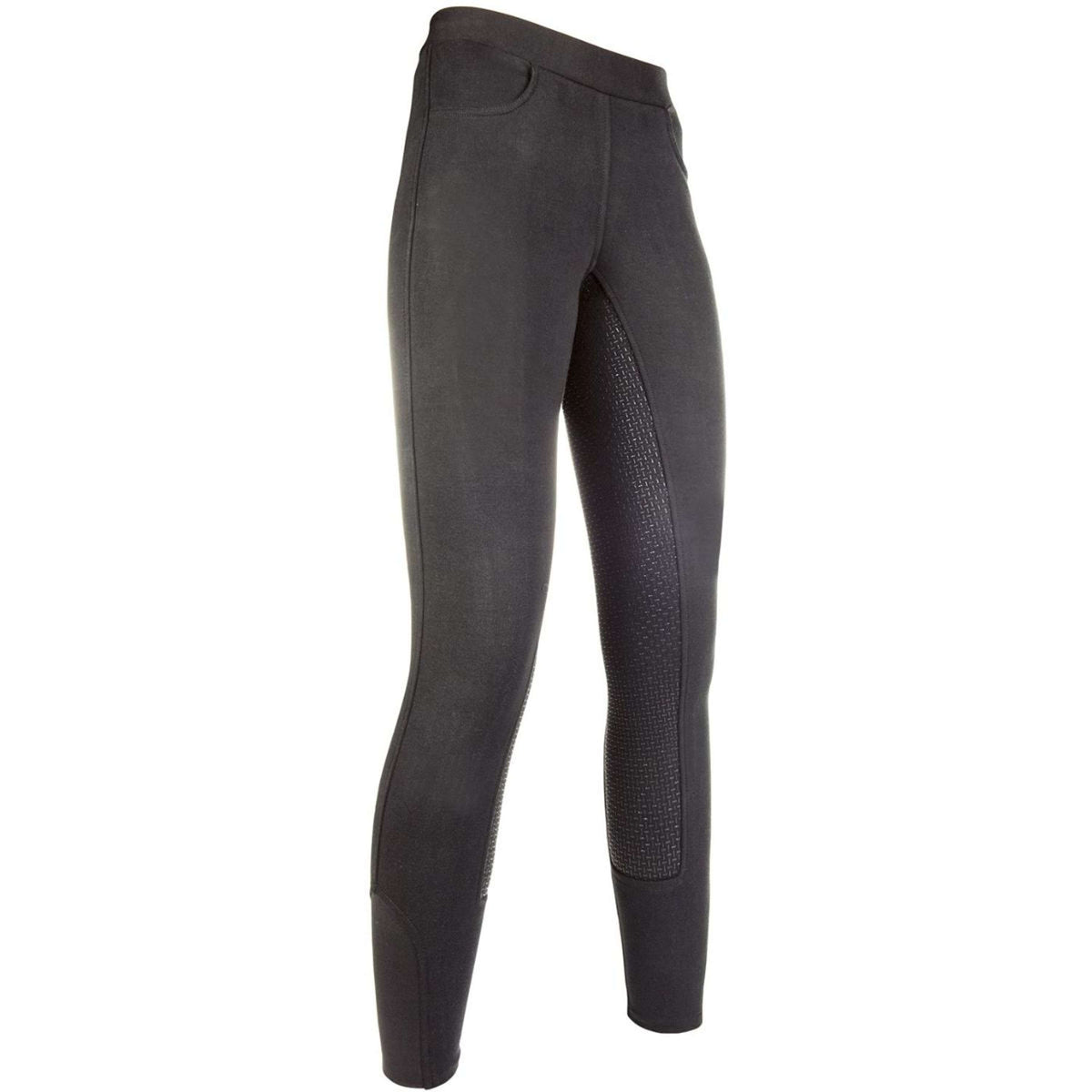 HKM Legging d'Équitation Yvi Silicones Fond Peau Noir