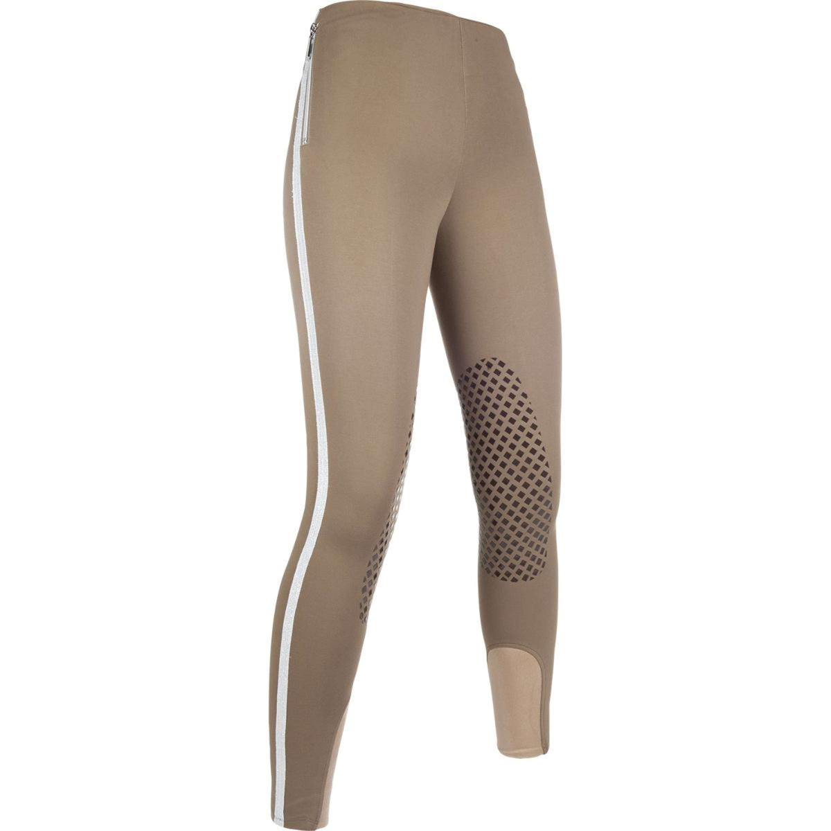 HKM Legging d'Équitation Glorenza Surface de Genou Siliconé Taupe