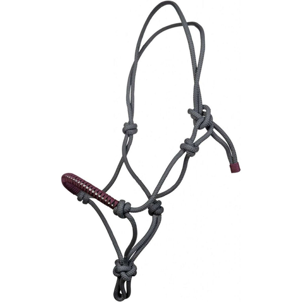 HKM Licol en Corde Strass Deko Gris foncé/Vigne