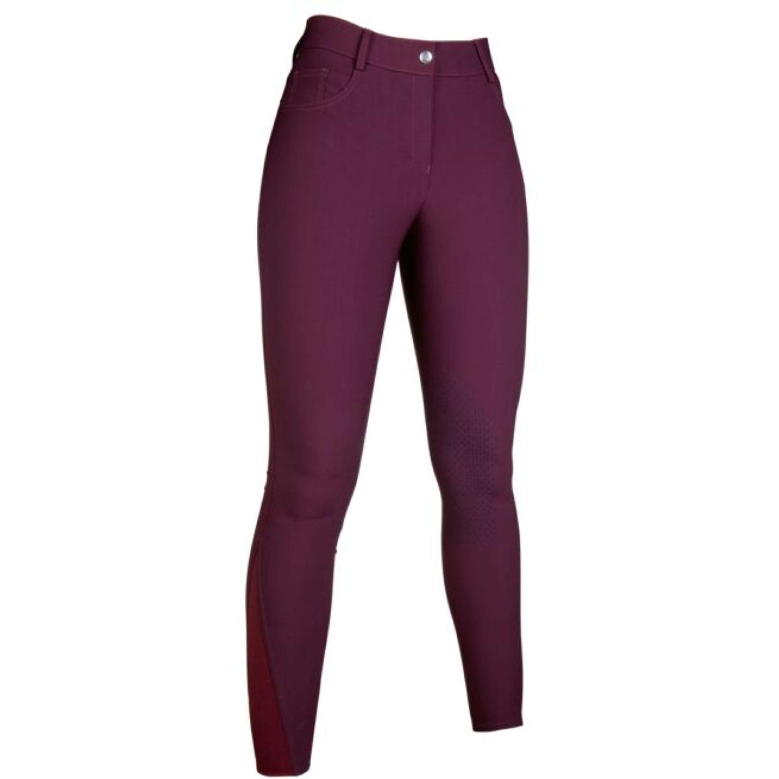 HKM Pantalon d'Équitation Sunshine Silicone Genouillères Enfants Bordeaux